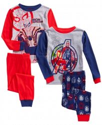 Marvel Little & Big Boys 4-Pc. Cotton Avengers Pajama Set