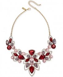 I. n. c. Gold-Tone Crystal & Stone Statement Necklace, 18" + 3" extender, Created for Macy's