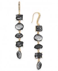 I. n. c. Gold-Tone Stone & Lace Linear Drop Earrings, Created for Macy's