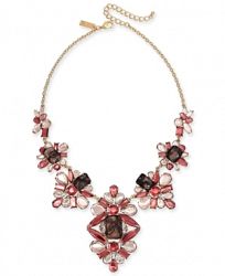 I. n. c. Gold-Tone Stone & Lace Statement Necklace, 16" + 3" extender, Created for Macy's