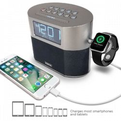 iHome Bluetooth Dual Alarm Fm Clock Radio with Speakerphone