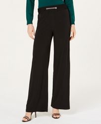 Ny Collection Petite Chain-Trim Pull-On Pants