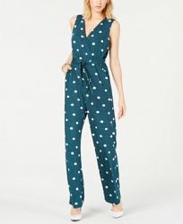 Ny Collection Petite Printed Belted Jumpsuit