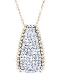 Wrapped in Love Diamond Pave Beaded 18" Pendant Necklace (1 ct. t. w. ) in 14k Gold, Created for Macy's