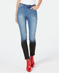 I. n. c. Petite Two-Tone Skinny Jeans, Created for Macy's