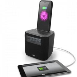 iHome Dual Alarm Fm Clock Radio with Lightning Connector Gray