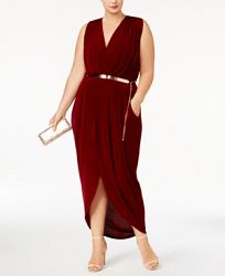 City Chic Trendy Plus Size Belted Jersey Dress