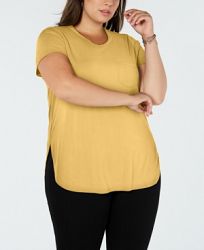 Celebrity Pink Trendy Plus Size High-Low Tunic