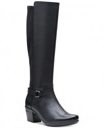 Clarks Collection Women's Emslie March Wide-Calf Riding Boots Women's Shoes