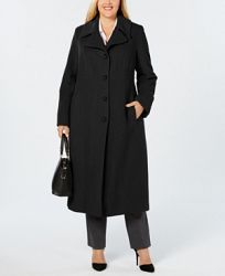 Anne Klein Plus Size Notch-Collar Coat