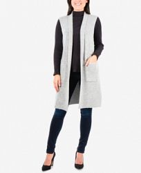 Ny Collection Collared Sweater Vest Duster