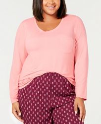 Charter Club Plus Size Scoop-Neck Pajama Top, Created for Macy's
