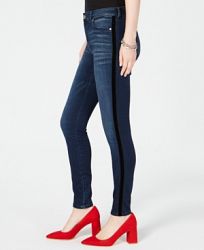 I. n. c. Curvy Velvet-Stripe Skinny Jeans, Created for Macy's