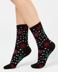 Charter Club Women's Multicolor Snowflakes Crew Socks, Created for Macy's