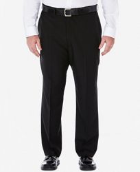 Haggar Men's Big & Tall Eclo Stria Classic-Fit Flat-Front Hidden Expandable Waistband Dress Pants