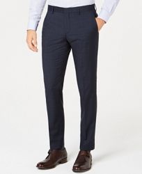 Hugo Boss Men's Slim-Fit Blue Plaid Suit Pants