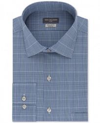 Van Heusen Men's Classic/Regular Fit Wrinkle Free Flex Collar Stretch Blue Check Dress Shirt