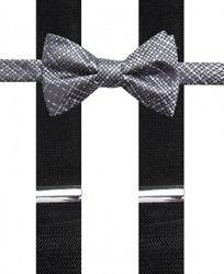 Alfani Men's Plaid Pre-Tied Bow Tie & Suspender Set, Created for Macy's