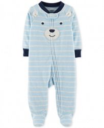 Carter's Baby Boys Striped Bear Footed Coverall