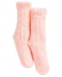 Trimfit Little & Bigs Girls Cable-Knit Slipper Socks