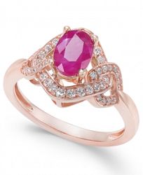 Sapphire (9/10 ct. t. w. ) & Diamond (1/4 ct. t. w. ) Ring in 14k White Gold (Also Available in Certified Ruby & Emerald)