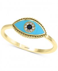 Effy Sapphire & Diamond Accent Evil Eye Ring in 14k Gold