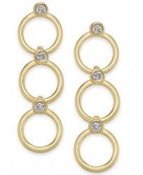 kate spade new york 14k Gold-Plated Crystal & Circle Triple Drop Earrings