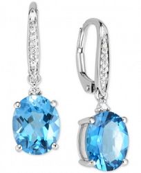 Blue Topaz (5-1/2 ct. t. w. ) & Diamond Accent Drop Earrings in 14k White Gold