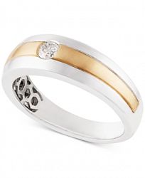 Diamond Two-Tone Band (1/6 ct. t. w. ) in 10k Gold & White Gold