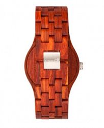 Earth Wood Inyo Wood Bracelet Watch W/Date Red 46Mm