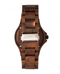 Earth Wood Gila Wood Bracelet Watch W/Magnified Date Brown 43Mm