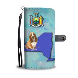 Basset Hound Dog Print Wallet Case-Free Shipping-NY State - Motorola Moto Z Force
