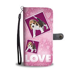 Beagle Dog with Love Print Wallet Case-Free Shipping - Samsung Galaxy Note 8