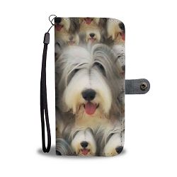Bearded Collie Dog In Lots Print Wallet Case-Free Shipping - LG G5