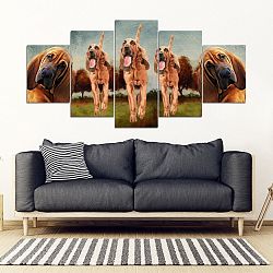 Bloodhound Dog Print-5 Piece Framed Canvas- Free Shipping - 5 Piece Framed Canvas - Bloodhound Dog Print-5 Piece Framed Canvas- Free Shipping / Framed