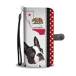 Boston Terrier Print Wallet Case-Free Shipping-CA State - iPhone 4 / 4s