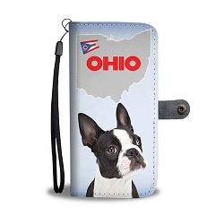 Boston Terrier Print Wallet Case-Free Shipping-OH State - Samsung Galaxy J3