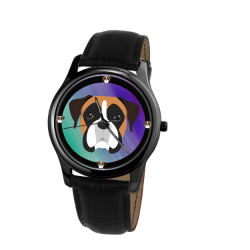 Boxer Dog Print Unisex Fashion Wrist Watch- Free Shipping - 31mm