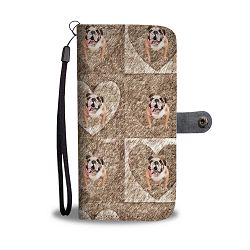Bulldog In heart Print Wallet Case-Free Shipping - Samsung Galaxy A5