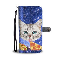 Cat eat pizza Print Wallet Case-Free Shipping - Samsung Galaxy S9 PLUS