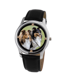 Collie Print Unisex Silver Wrist Watch - Free Shipping - 38mm