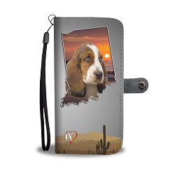 Cute Basset Hound Print Wallet Case-Free Shipping-IN State - Samsung Galaxy Note 5