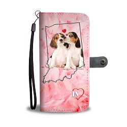Cute Beagle Dog Print Wallet Case-Free Shipping-IN State - HTC 11