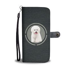 Cute Bichon Frise Dog In Circle Print Wallet Case-Free Shipping - HTC 11