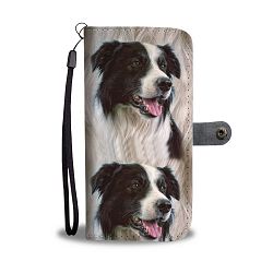 Cute Border Collie Dog Print Wallet Case-Free Shipping - LG G4