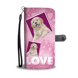 Cute Golden Retriever puppy with Love Print Wallet Case-Free Shipping - LG V20