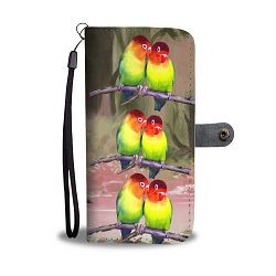 Cute LoveBird Print Wallet Case-Free Shipping - Samsung Galaxy S8