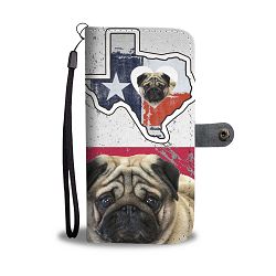 Cute Pug Dog Print Wallet Case-Free Shipping-TX State - Samsung Galaxy S7 Edge