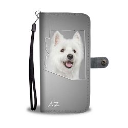 Cute West Highland White Terrier Print Wallet Case-Free Shipping-AZ State - Samsung Galaxy J3