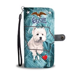 Cute West Highland White Terrier Print Wallet Case-Free Shipping-IA State - Samsung Galaxy A7